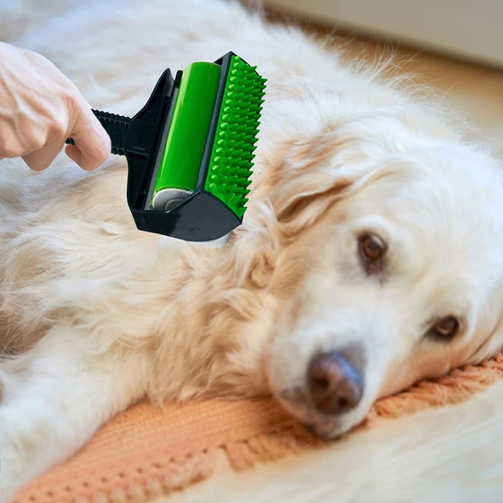 Pet hair removal and lint green